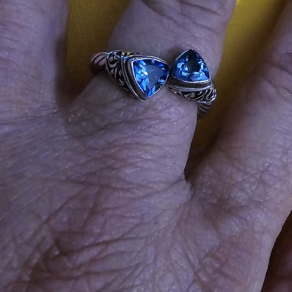 Gorgeous and Unique London Blue Topaz Ring Set in 925 Sterling Silver/ Size 8 - Picture 6 of 16
